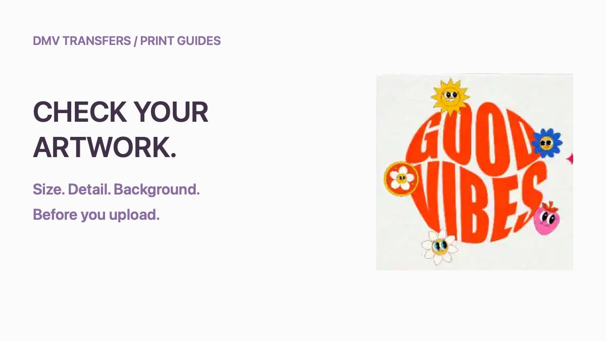 Artwork checklist with Good Vibes sample artwork.